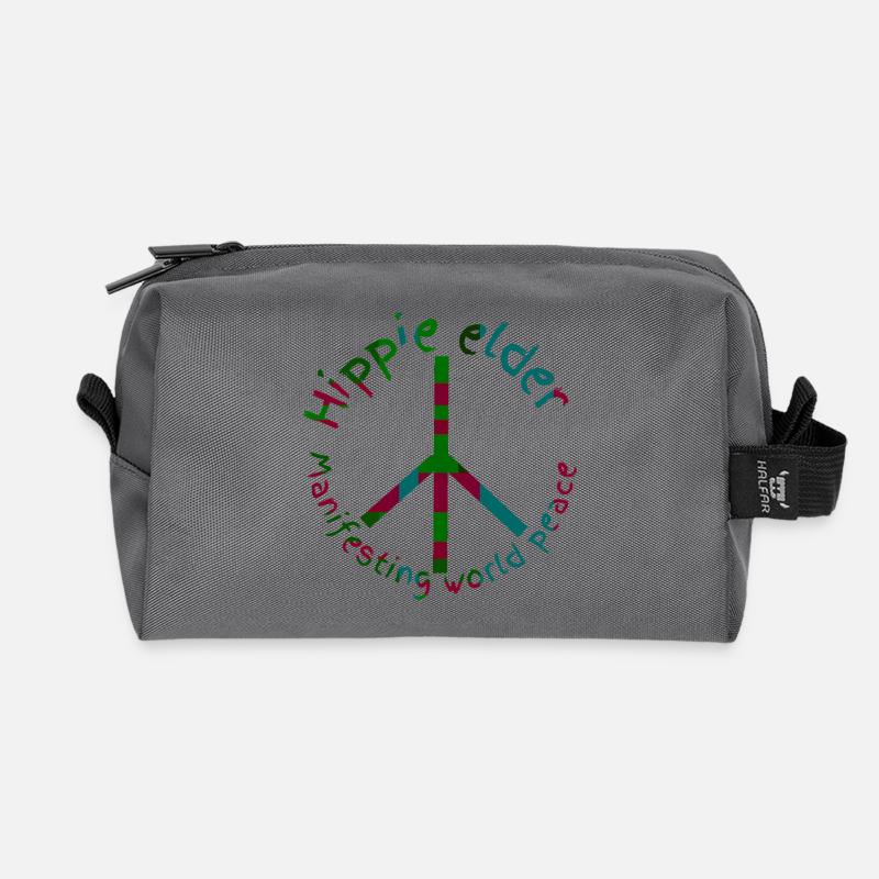 Hippies peace - Recycled Toiletry Zip Bag - anthracite