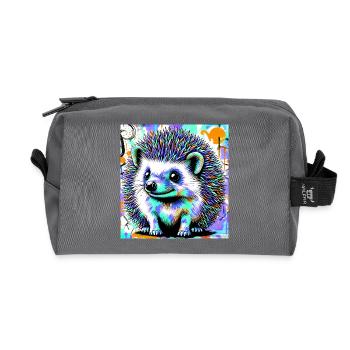Igel - Recycelte Kulturtasche - Anthrazit - Vorne