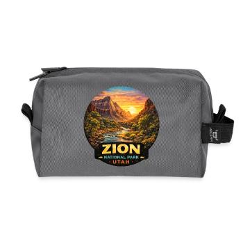 Zion Nationalpark Utah Wüste Sonnenuntergang Zelte - Recycelte Kulturtasche - Anthrazit - Vorne