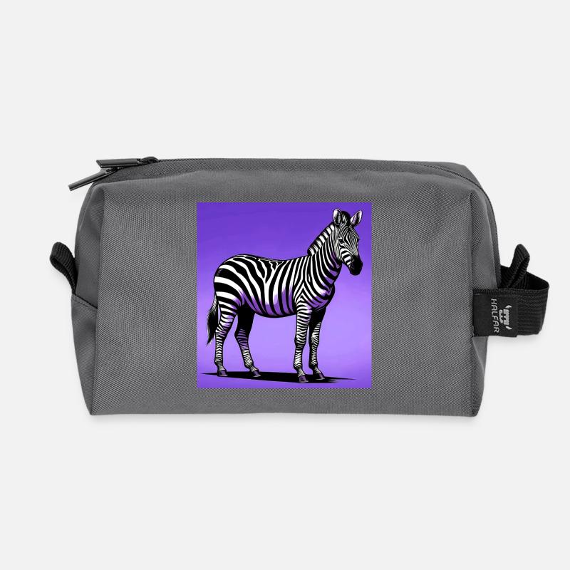 zebra - Recycled Toiletry Zip Bag - anthracite