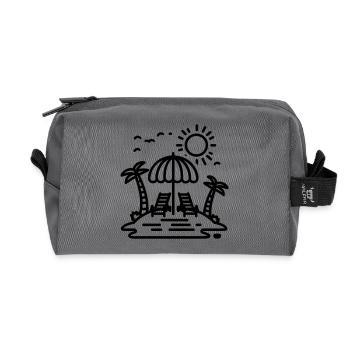 beach - Recycled Toiletry Zip Bag - anthracite - Front