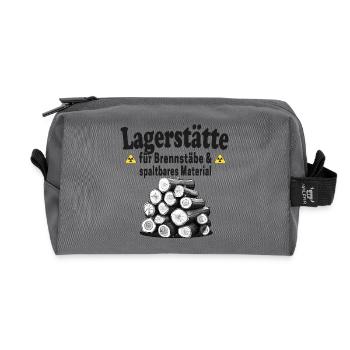 Lagerstätte Brennstäbe lustiger Holz Spruch - Recycelte Kulturtasche - Anthrazit - Vorne