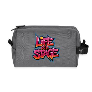 Life is a Stage Graffiti - Recycled Toiletry Zip Bag - anthracite - Front