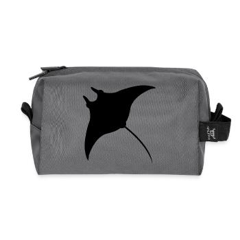 Manta Ray - Recycled Toiletry Zip Bag - anthracite - Front