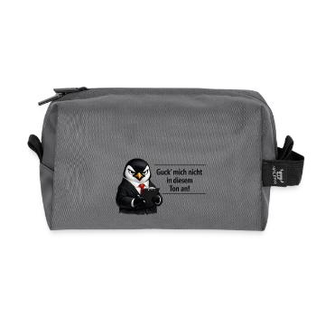 Guck mich nicht in diesem Ton an Pinguin - Recycelte Kulturtasche - Anthrazit - Vorne