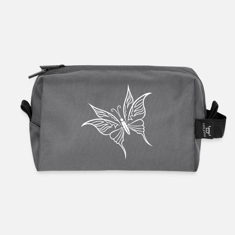 Schmetterling Frühling - Recycelte Kulturtasche - Anthrazit
