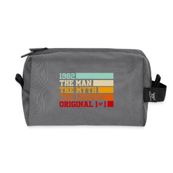 1982 The Myth of the Legendary Man - Recycled Toiletry Zip Bag - anthracite - Front