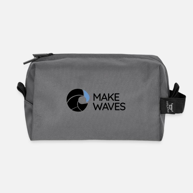Wave - Make Waves - Recycled Toiletry Zip Bag - anthracite