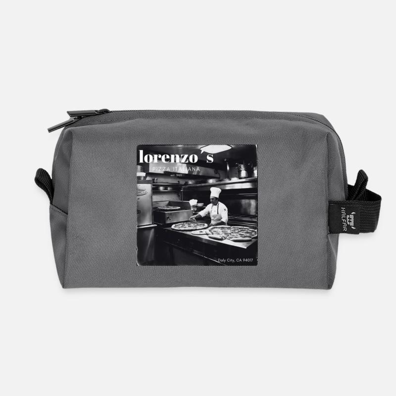 Lorenzos Pizza Logo - Recycelte Kulturtasche - Anthrazit