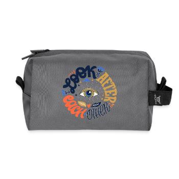  Augenmotiv - Recycelte Kulturtasche - Anthrazit - Vorne