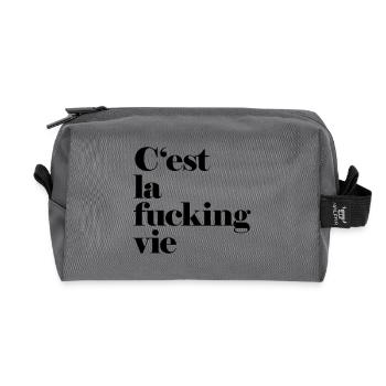 C'est la fucking vie - how life plays - Recycled Toiletry Zip Bag - anthracite - Front