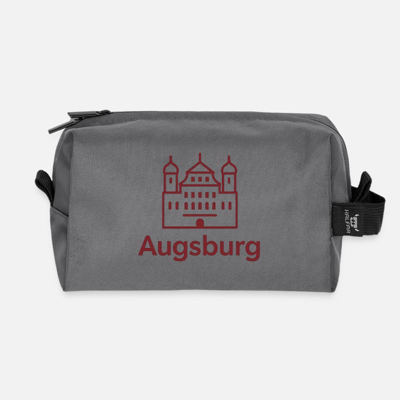 Augsburg Skyline Schlosslinie - Recycelte Kulturtasche - Anthrazit