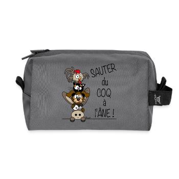 Sauter du Coq à l'Âne - Trousse de toilette en tissu recyclé - anthracite - Devant