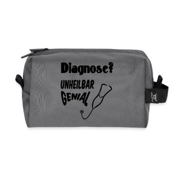Diagnose? Unheilbar genial Geschenk Medizin - Recycelte Kulturtasche - Anthrazit - Vorne
