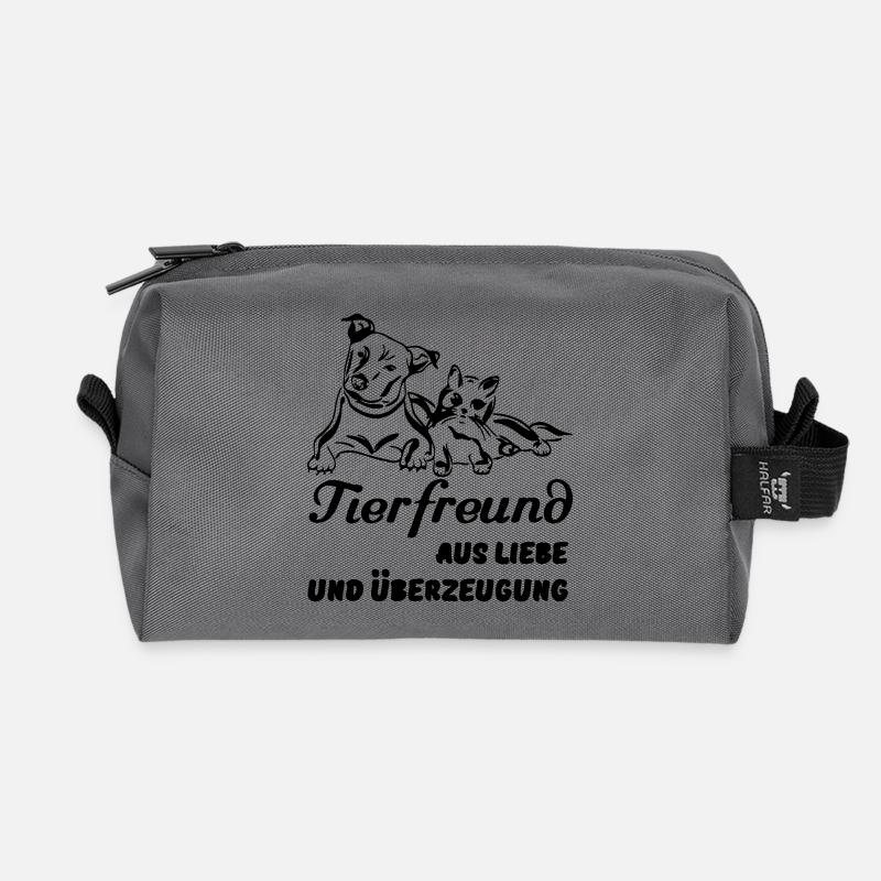 Tierfreund Tier Haustier Freund Liebe Geschenk - Recycelte Kulturtasche - Anthrazit