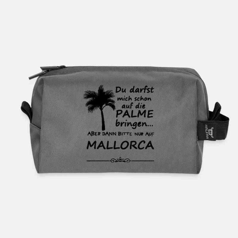 Palme auf Mallorca Urlaub Spruch Geschenk - Recycelte Kulturtasche - Anthrazit