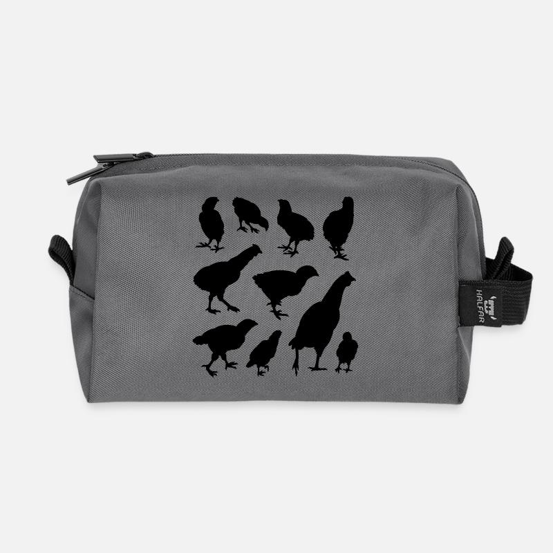Chicken - Recycled Toiletry Zip Bag - anthracite