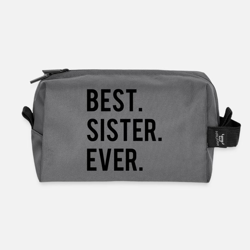 Best Sister Ever - Recycelte Kulturtasche - Anthrazit