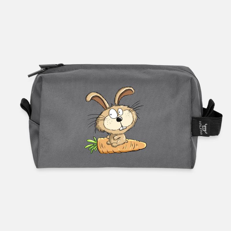 Hase Mit Möhre I Ostern I Osterhase Comic - Recycelte Kulturtasche - Anthrazit