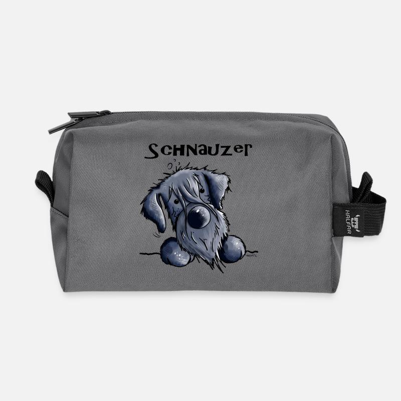 Süßer Schnauzer - Recycelte Kulturtasche - Anthrazit