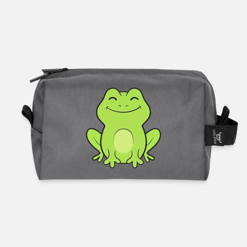 Frosch Frösche - Recycelte Kulturtasche - Anthrazit