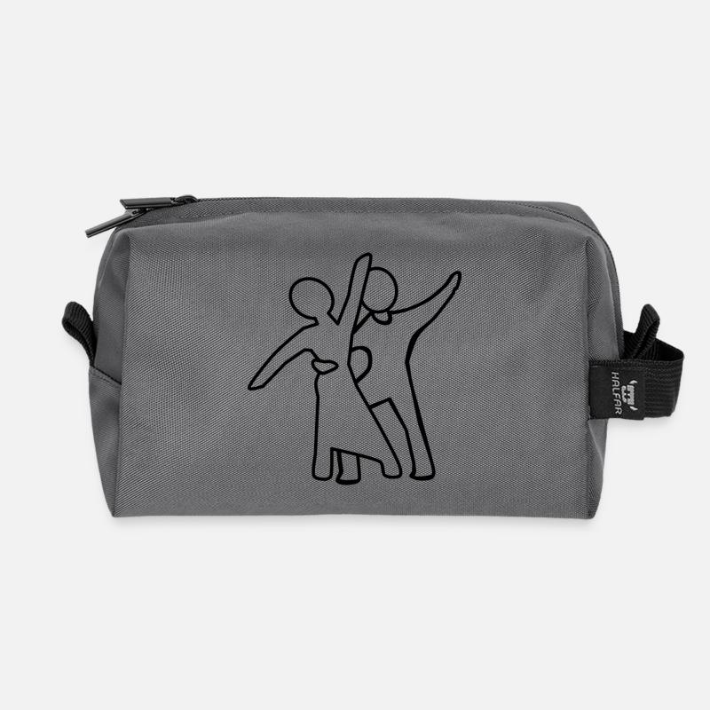 Dance couple Silhouette - Recycled Toiletry Zip Bag - anthracite