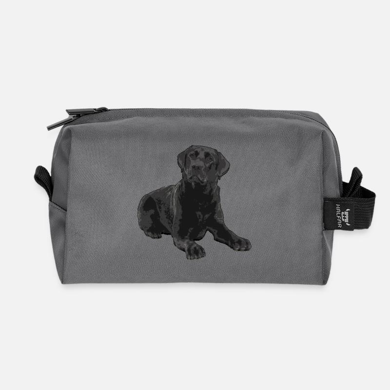 Schwarzer Labrador - Recycelte Kulturtasche - Anthrazit