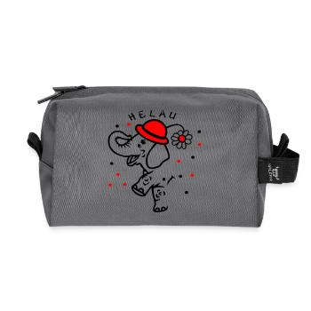 Fasching, Karneval, Konfetti - Recycelte Kulturtasche - Anthrazit - Vorne