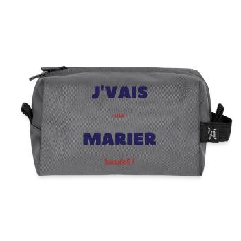 Je vais me marier bordel - Trousse de toilette en tissu recyclé - anthracite - Devant
