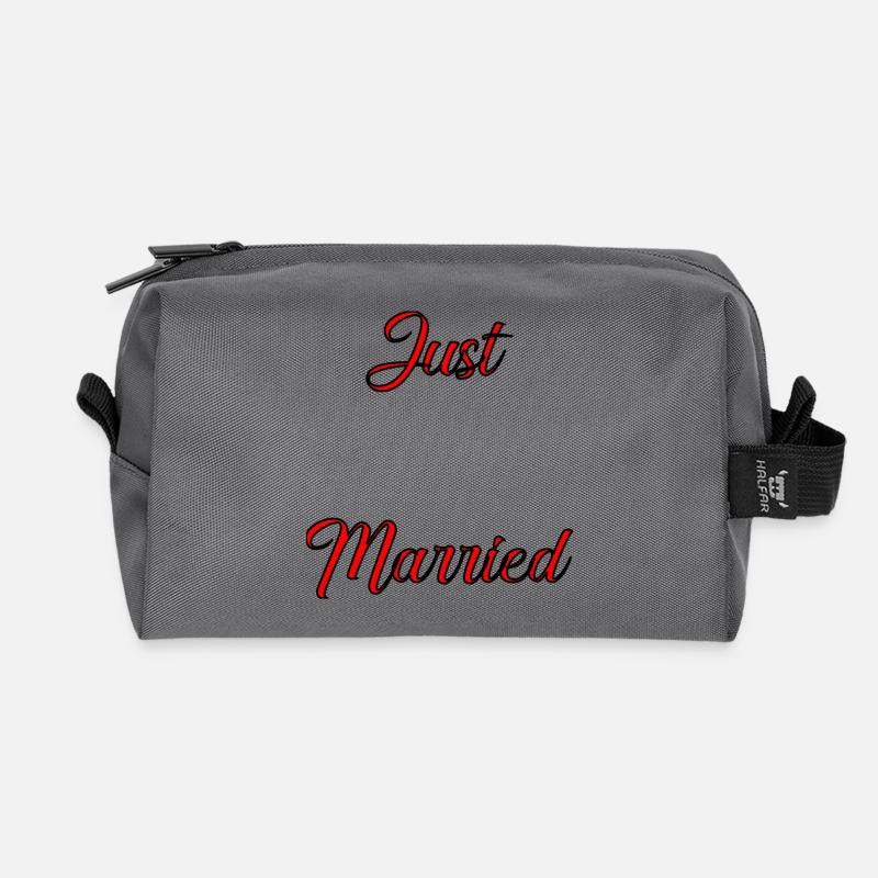 JUST MARRIED. VIVE LES MARIES. EVJF. - Trousse de toilette en tissu recyclé - anthracite