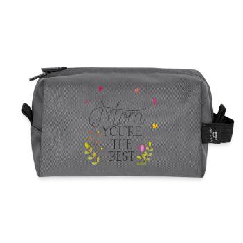 meilleure maman, fête des mères - Trousse de toilette en tissu recyclé - anthracite - Devant