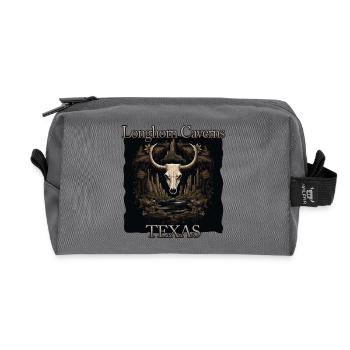 USA Vacation in Texas: Longhorn Caves - Recycled Toiletry Zip Bag - anthracite - Front