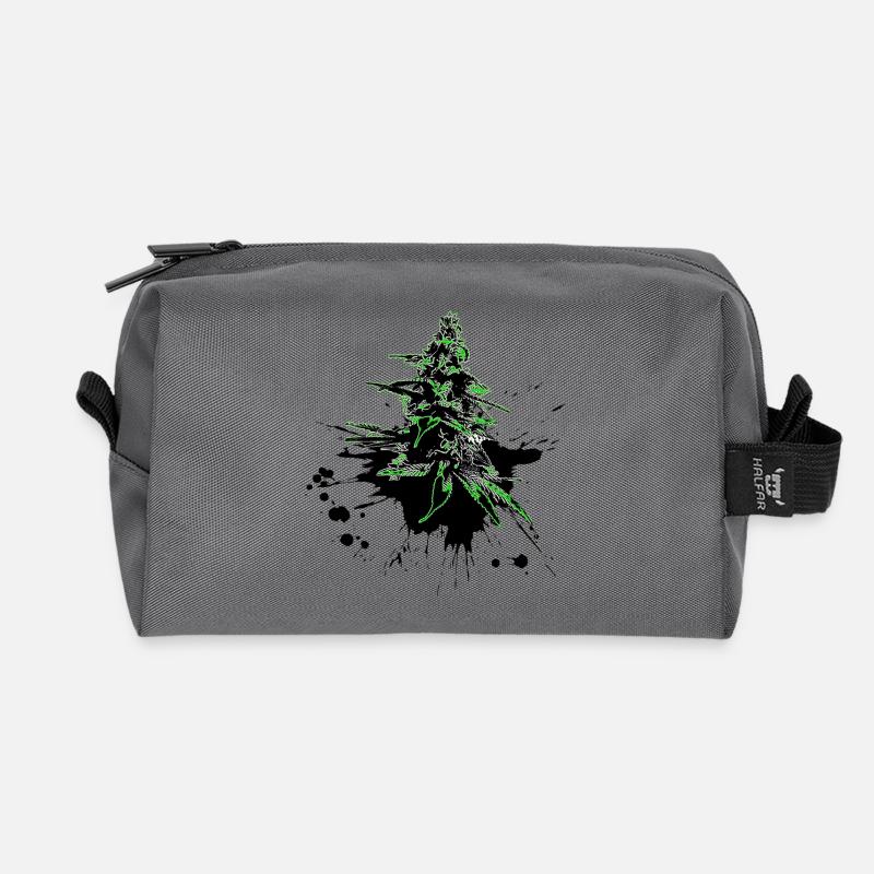 Marihuana Cannabis Blüte Neon hellgrün - Recycelte Kulturtasche - Anthrazit
