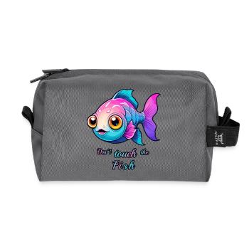 Sweet Colorful Fish - Recycled Toiletry Zip Bag - anthracite - Front