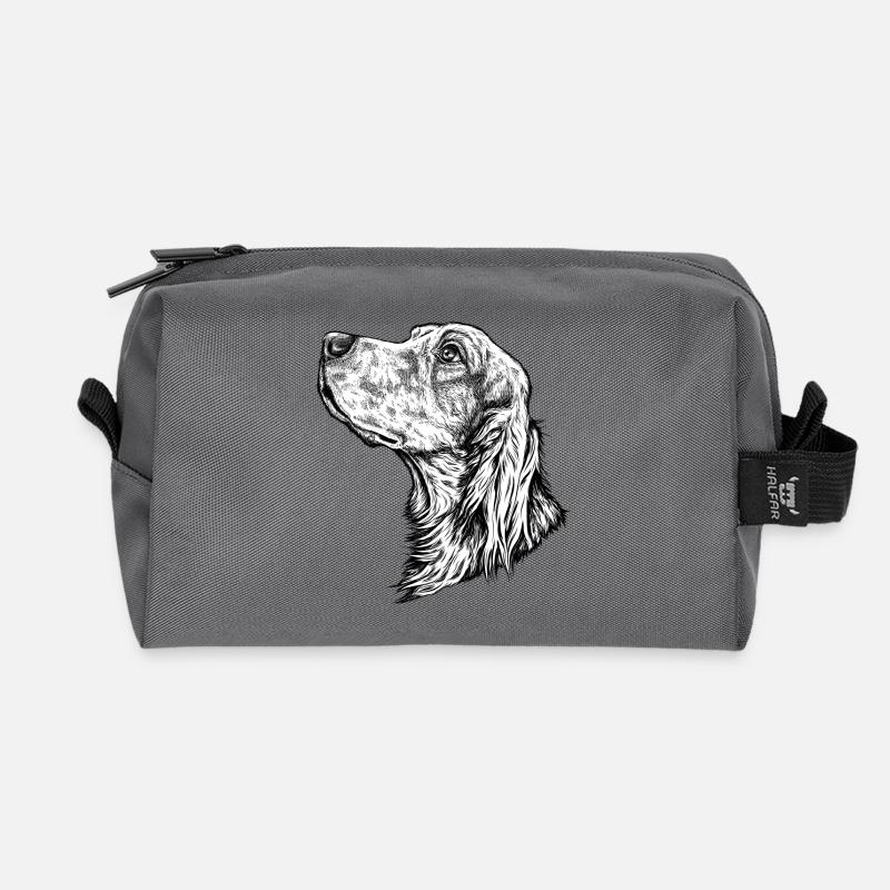 Irish Setter Portrait - Recycelte Kulturtasche - Anthrazit