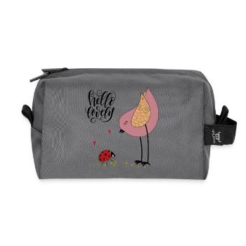 Hello Lovely Valentine - Recycled Toiletry Zip Bag - anthracite - Front