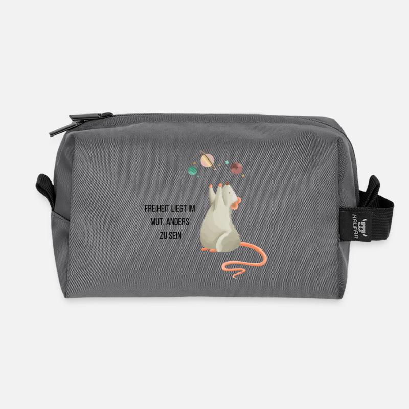 Weltraum Maus - Recycelte Kulturtasche - Anthrazit