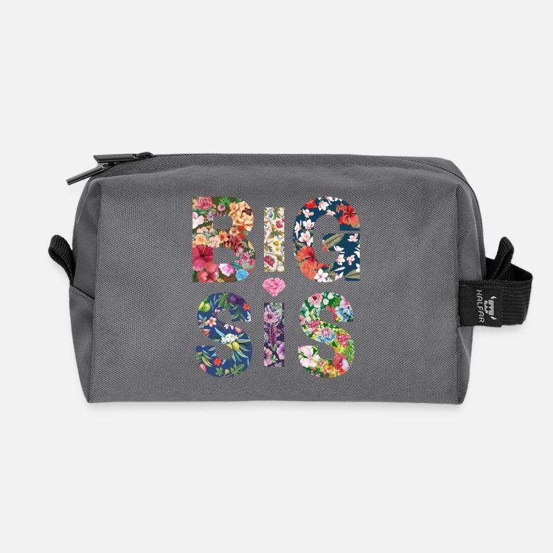 BIG SIS - Sister - Große Schwester - Partnerlook - Recycelte Kulturtasche - Anthrazit