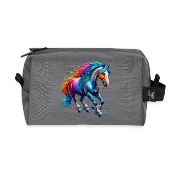 Pferd - Recycelte Kulturtasche - Anthrazit - Vorne