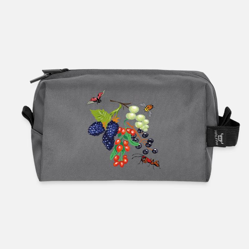Obst mit Insekten - Recycelte Kulturtasche - Anthrazit