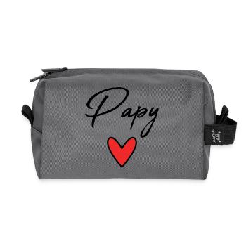 OPA. VATERTAG. ALLES Gute zum Tag des Großvaters. ICH LIEBE DICH. - Recycelte Kulturtasche - Anthrazit - Vorne