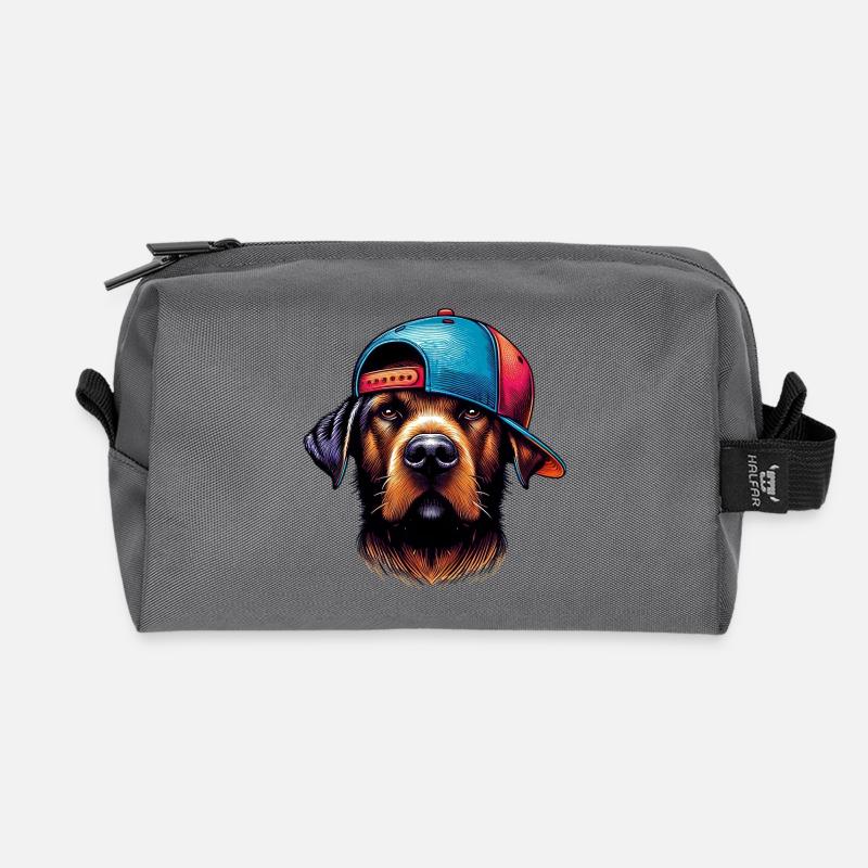 Hund - Recycelte Kulturtasche - Anthrazit