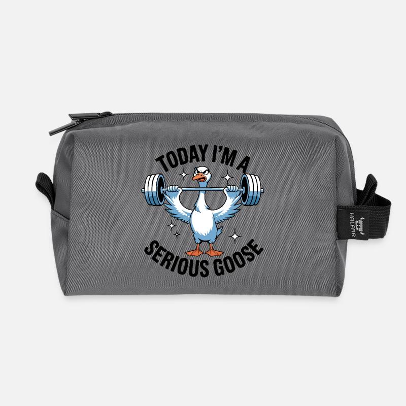 Serious Goose Lifter - Recycled Toiletry Zip Bag - anthracite