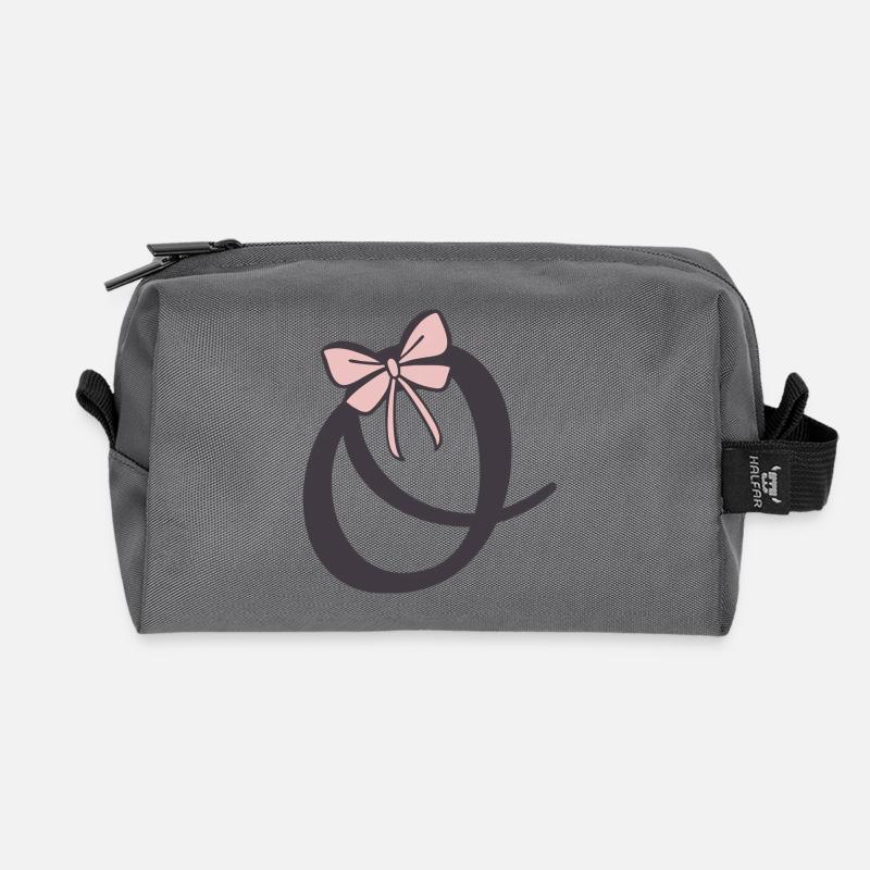 Lettre initiale O Ruban - Trousse de toilette en tissu recyclé - anthracite