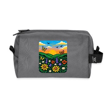 Summer Meadow - Recycled Toiletry Zip Bag - anthracite - Front