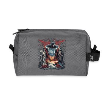 Dark Fantasy Necromancer Illustration - Recycled Toiletry Zip Bag - anthracite - Front