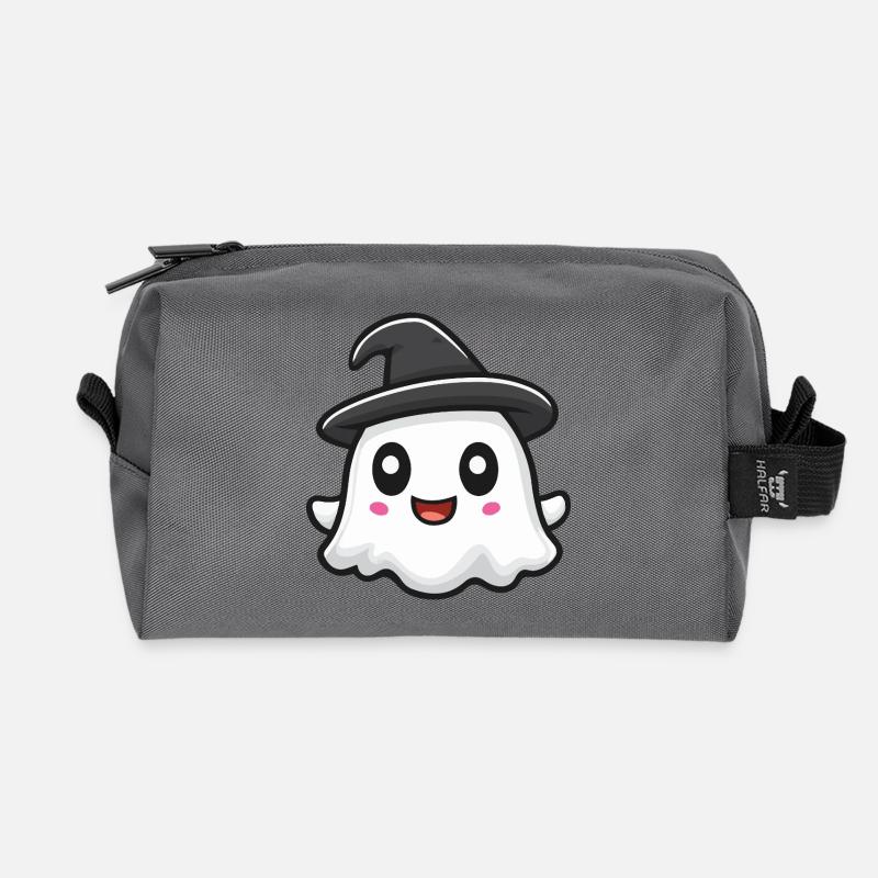 Ghost Cute - Recycled Toiletry Zip Bag - anthracite