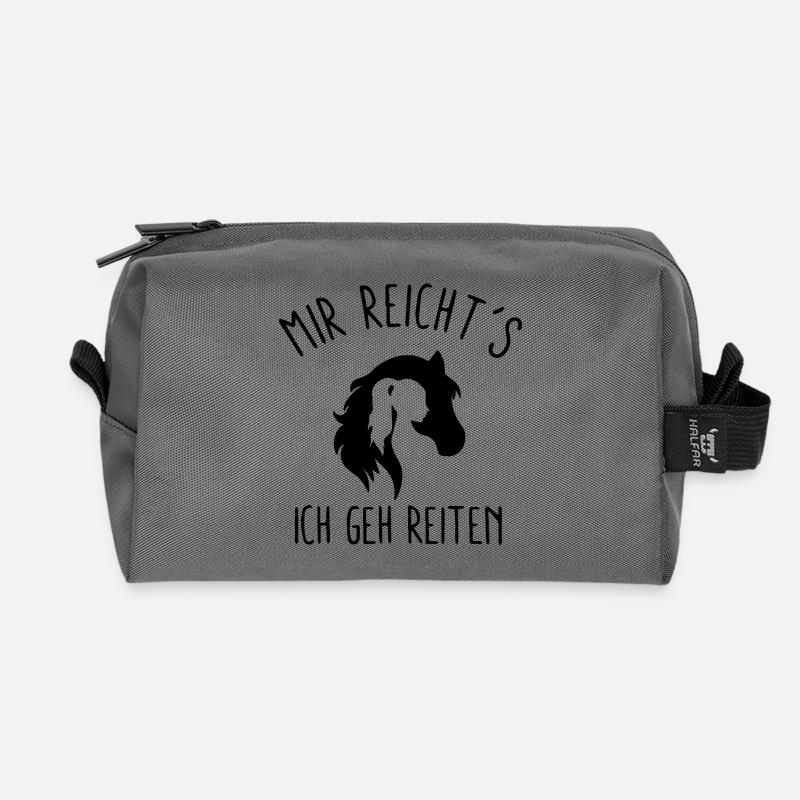 I've had enough – I'm going to ride a horse - Recycled Toiletry Zip Bag - anthracite