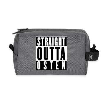 Straight outta Osten (Farben änderbar) - Recycelte Kulturtasche - Anthrazit - Vorne