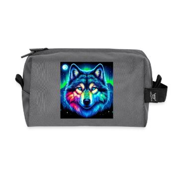 Wolf - Recycled Toiletry Zip Bag - anthracite - Front